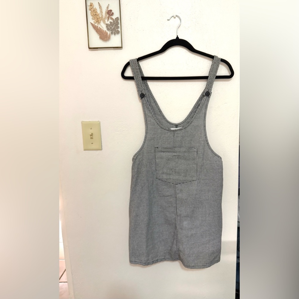 Checkered overall dress